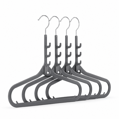Cascading clothes hangers with an integrated hanging hook designed to maximise wardrobe space
