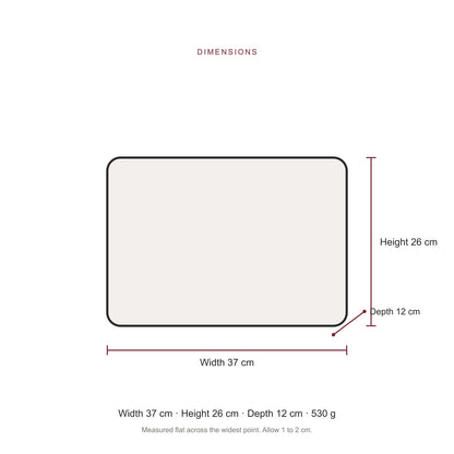 A diagram illustrating the dimensions (width, height, depth) of the dark brown faux leather hobo bag.